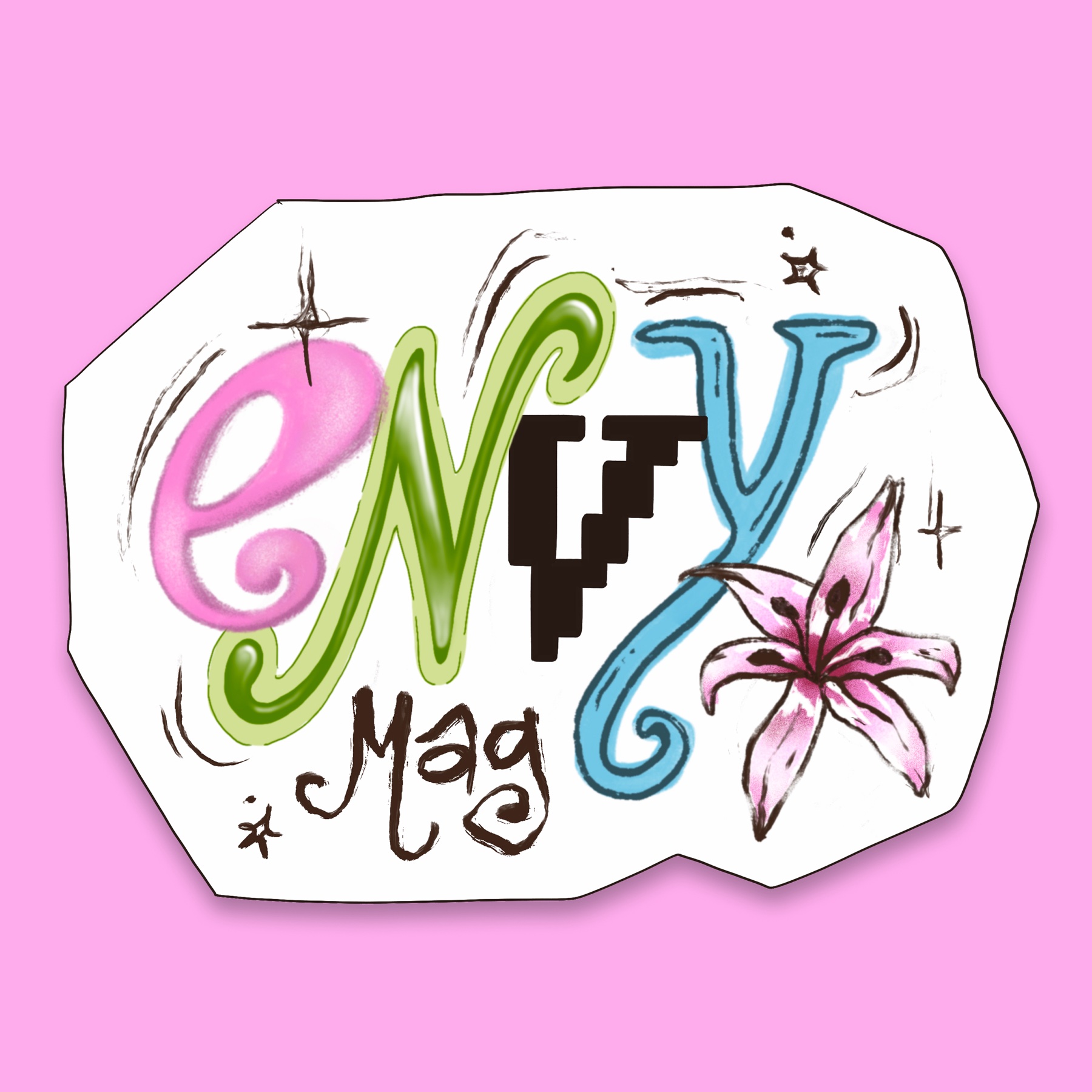 ENVY Mag logo on pink