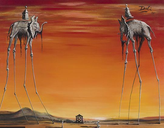 Dali elephants painting
